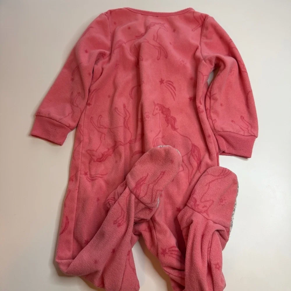 Carter's Pink Unicorn Footie Onesie